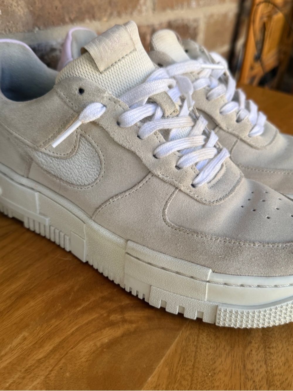 Nike AF Women's Suede Platform Sneakers in Cream/White